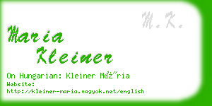 maria kleiner business card